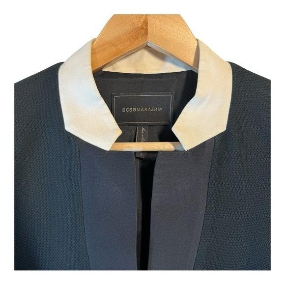 BCBG MaxAzria Ryan Contrast Collar Tuxedo Blazer in Black - Picture 3 of 7